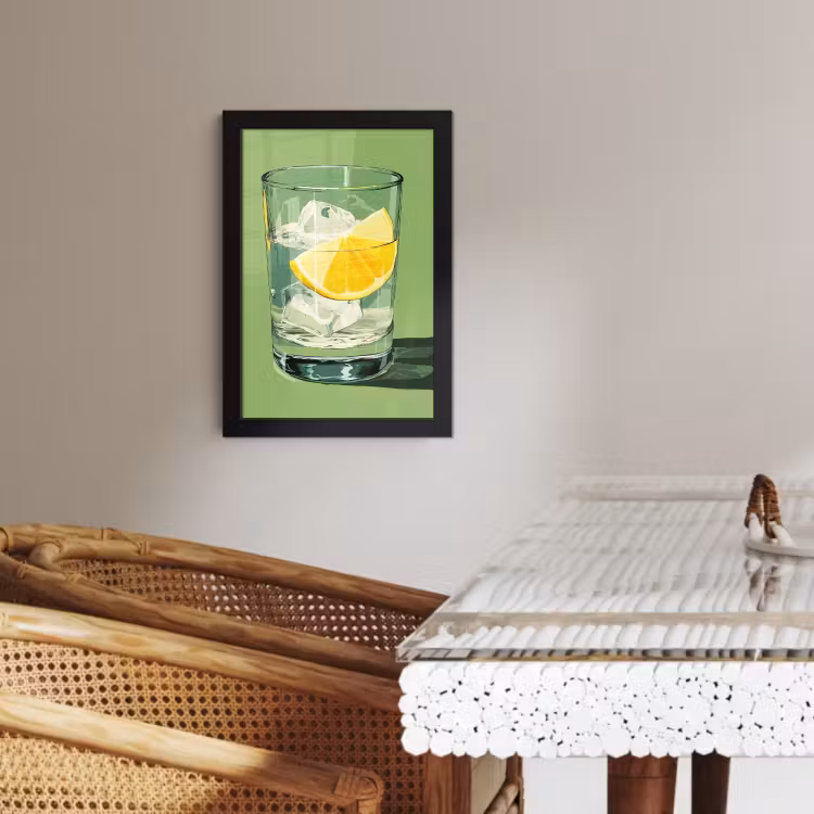 KitchenYeah - Cucina - Cornice per foto - Bicchiere - Limone - Cubetti di ghiaccio - Verde — 4
