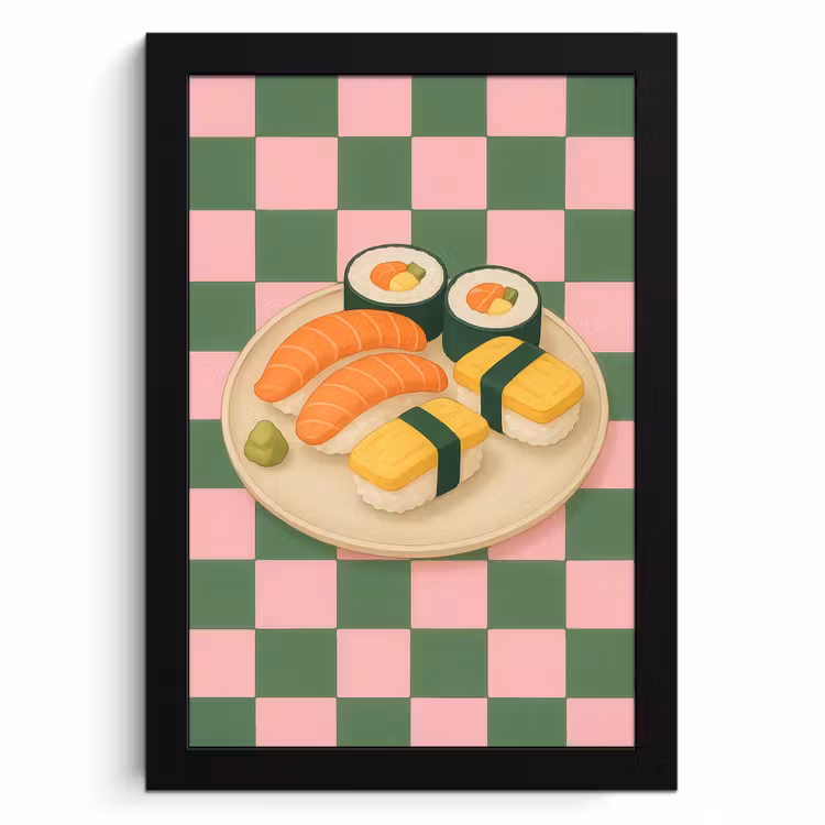 KitchenYeah - Cucina - Cornice per foto - Sushi - Piatto - Bloccato - Verde — 1