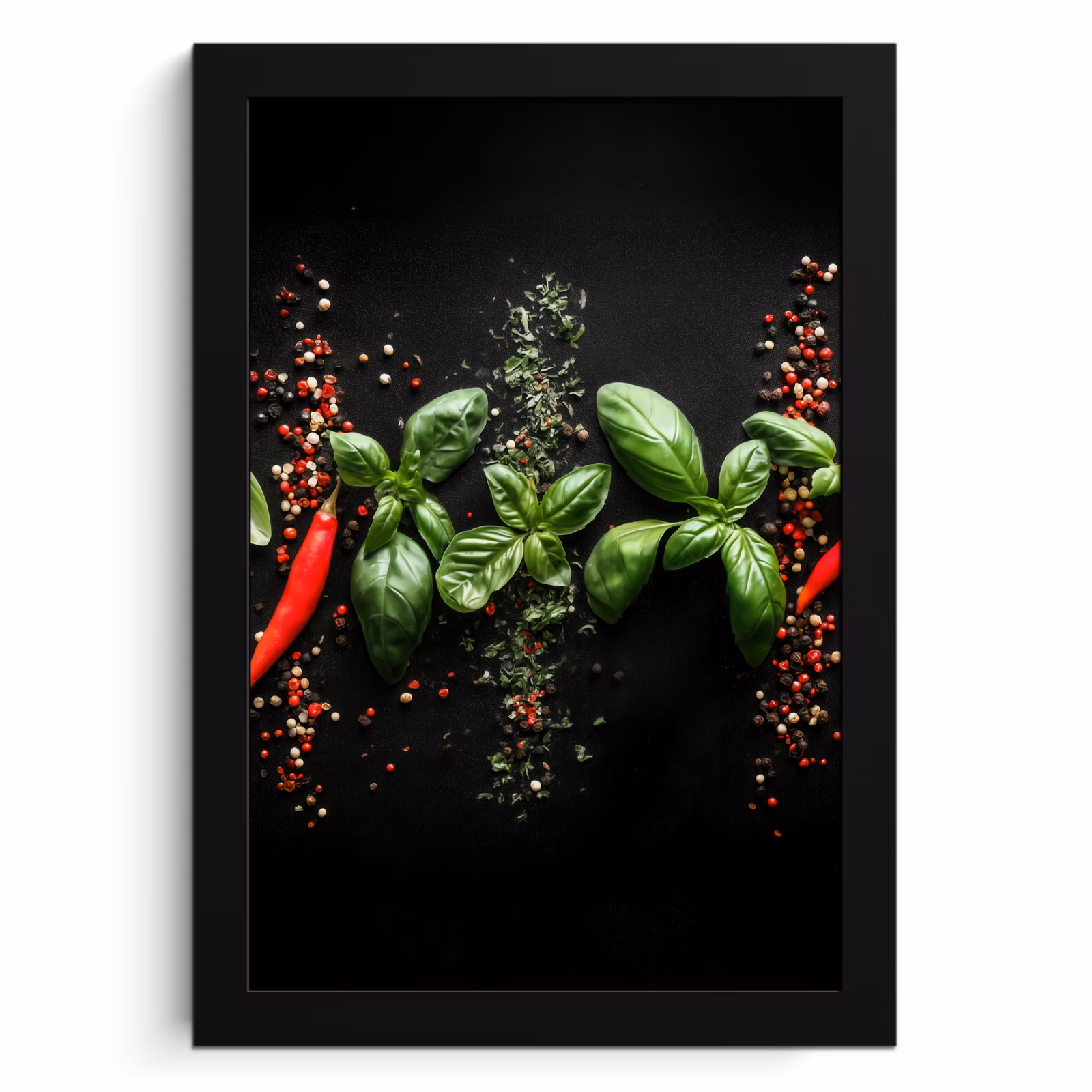 Cornice per foto - Peperoncino - Basilico - Foglie - Rosso — 1