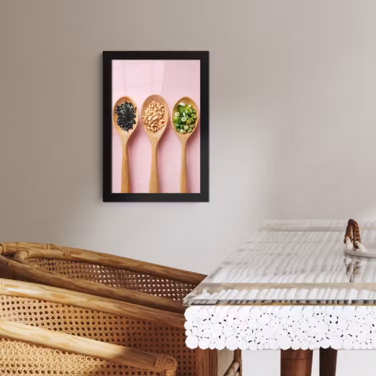 Cornice per foto - Ingredienti - Cucchiai - Legno - Rosa — 3