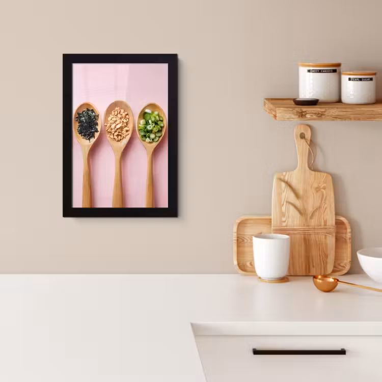Cornice per foto - Ingredienti - Cucchiai - Legno - Rosa — 4