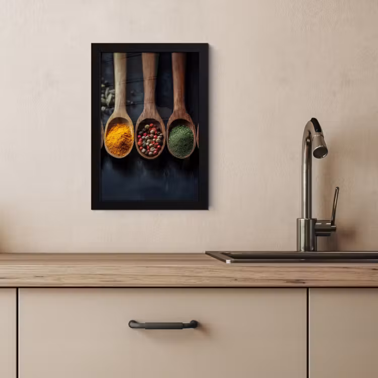 Cornice per foto - Legno - Cucchiai - Spezie - Erbe — 2