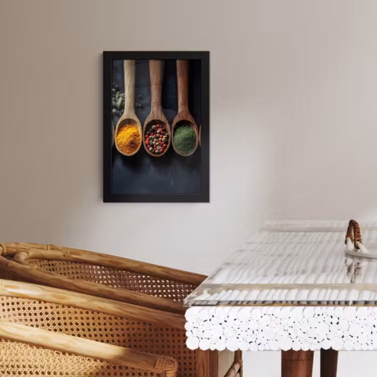 Cornice per foto - Legno - Cucchiai - Spezie - Erbe — 3