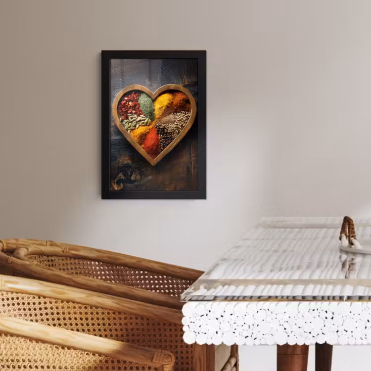 Cornice per foto - Legno - Cuore - Colorato - Spezie — 3