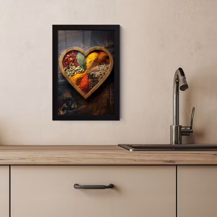 Cornice per foto - Legno - Cuore - Colorato - Spezie — 4