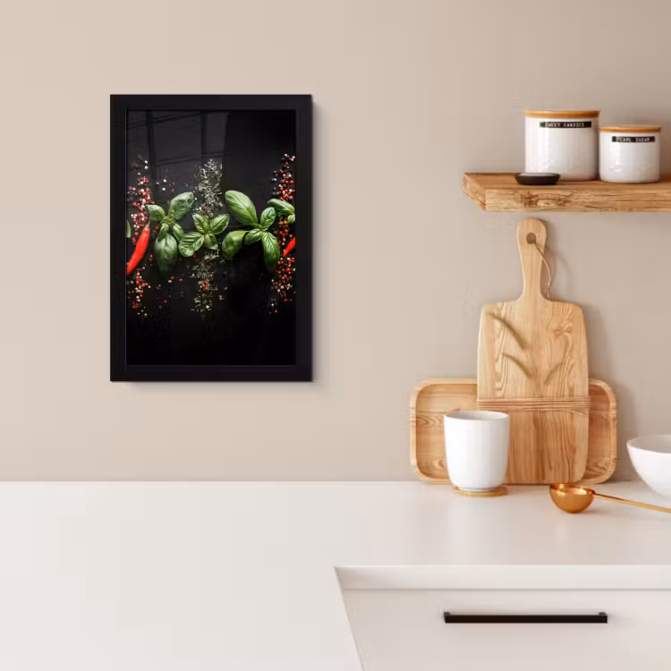 Cornice per foto - Peperoncino - Basilico - Foglie - Rosso — 3