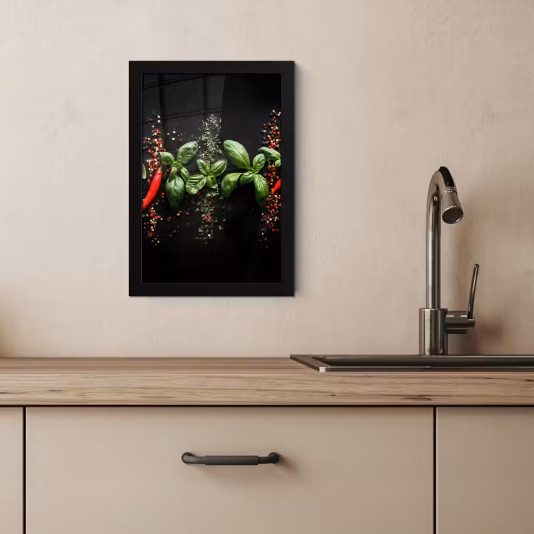 Cornice per foto - Peperoncino - Basilico - Foglie - Rosso — 4