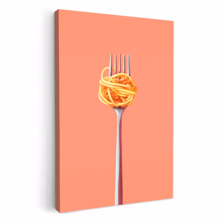 Dipinti su tela - Forchetta - Spaghetti - Artistico - Rosa — 1