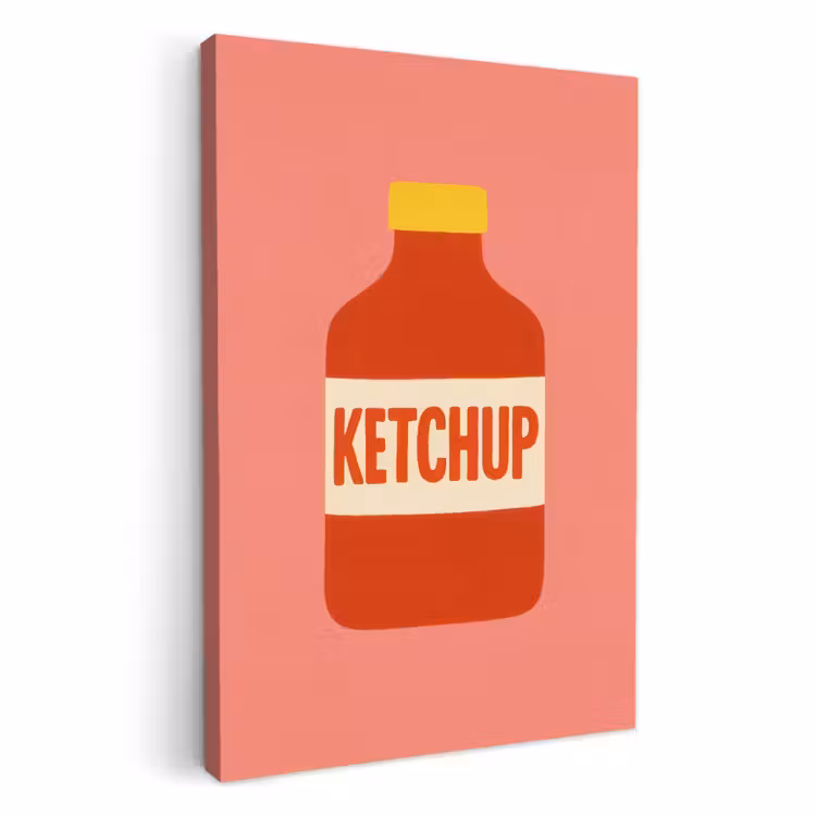 Dipinti su tela - Ketchup - Bottiglia - Rosso - Minimalista — 2