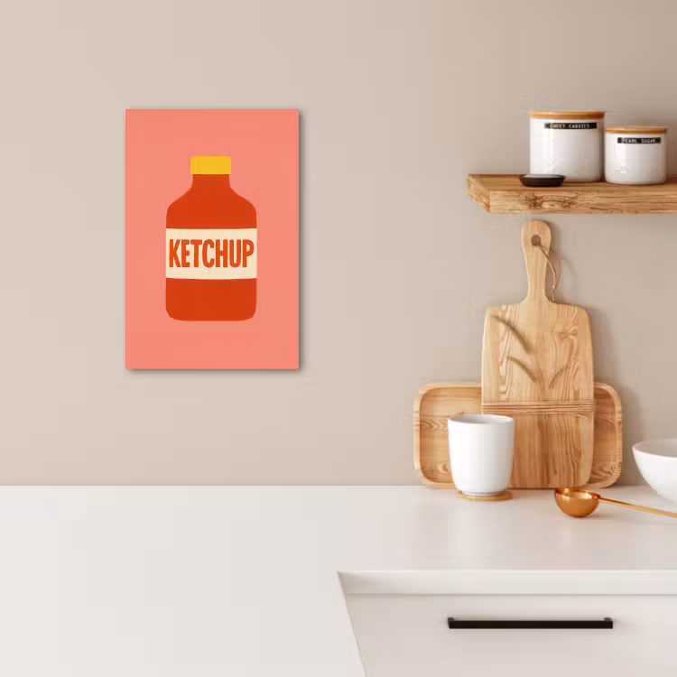 Dipinti su tela - Ketchup - Bottiglia - Rosso - Minimalista — 3