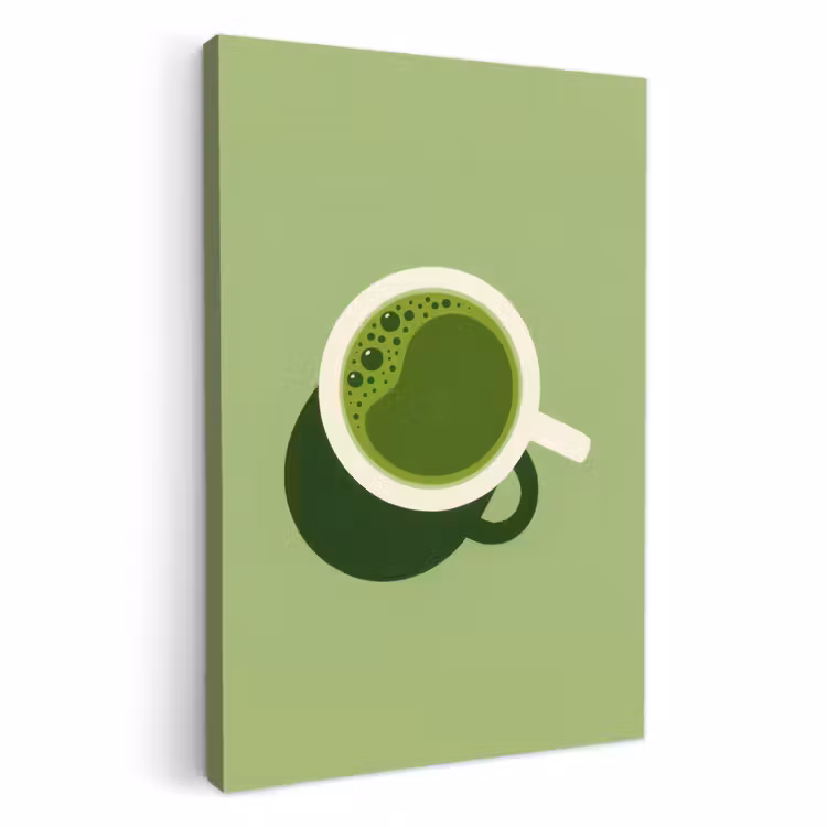 Dipinti su tela - Minimalista - Tazze - Matcha - Verde — 3