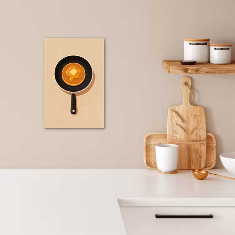 Dipinti su tela - Pancake - Padella - Burro - Minimalista — 2