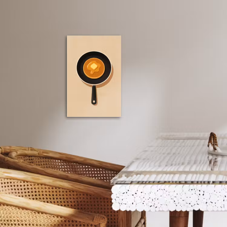 Dipinti su tela - Pancake - Padella - Burro - Minimalista — 3