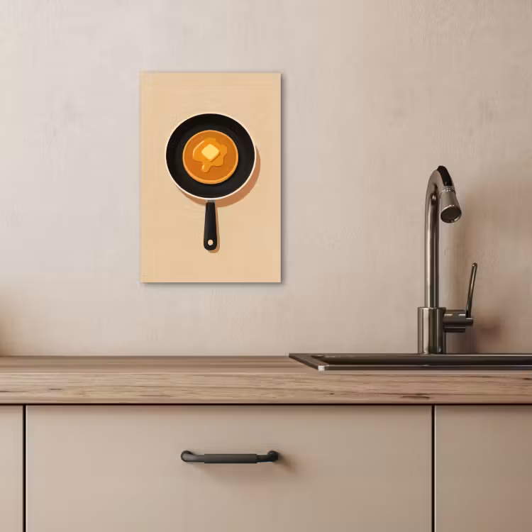 Dipinti su tela - Pancake - Padella - Burro - Minimalista — 4