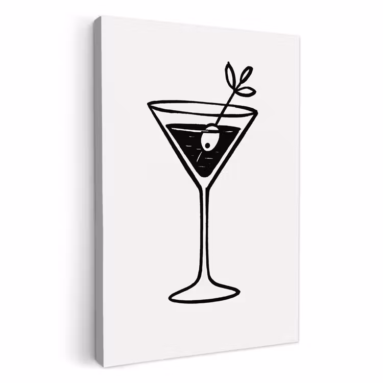 Dipinti su tela - Cocktail - Vetro - Oliva - Minimalista — 3
