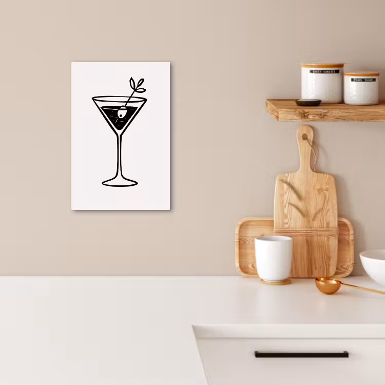 Dipinti su tela - Cocktail - Vetro - Oliva - Minimalista — 4