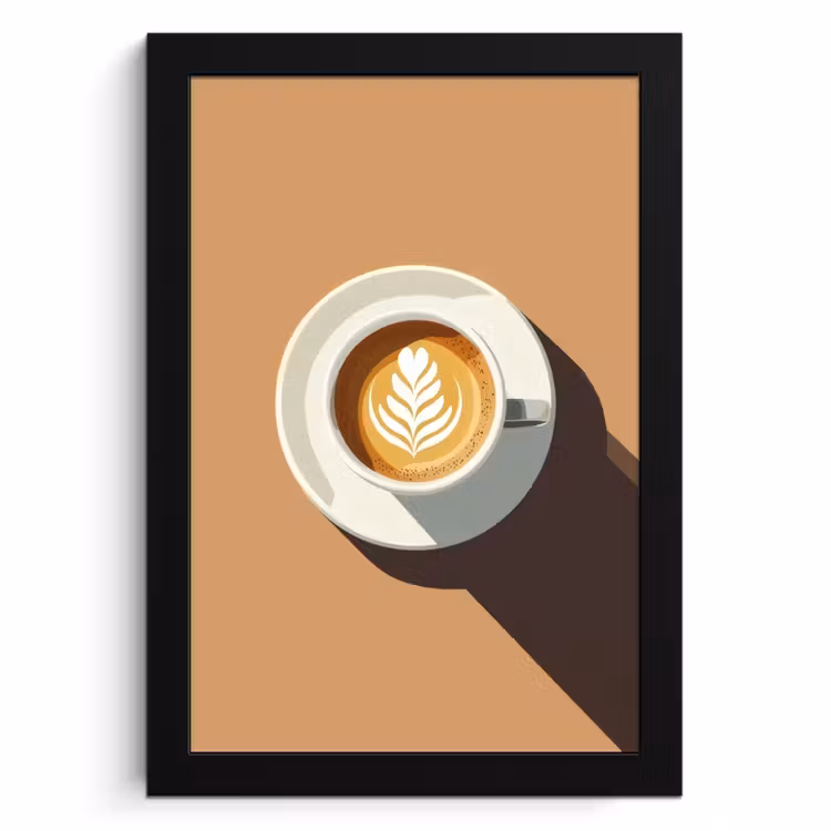 KitchenYeah - Cucina - Cornice per foto - Cappuccino - Tazza - Piattino - Minimalista — 1