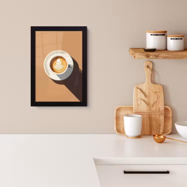 KitchenYeah - Cucina - Cornice per foto - Cappuccino - Tazza - Piattino - Minimalista — 2