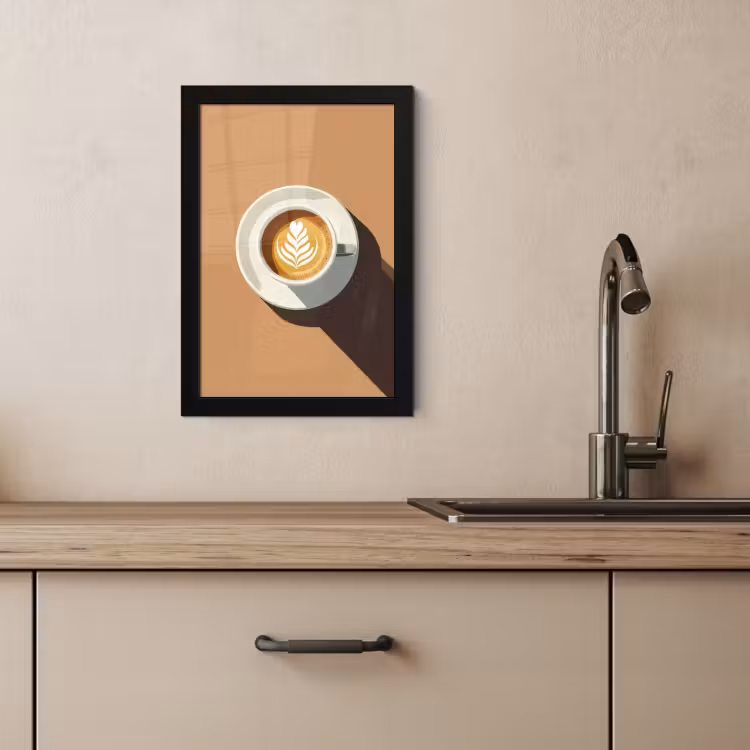 KitchenYeah - Cucina - Cornice per foto - Cappuccino - Tazza - Piattino - Minimalista — 4