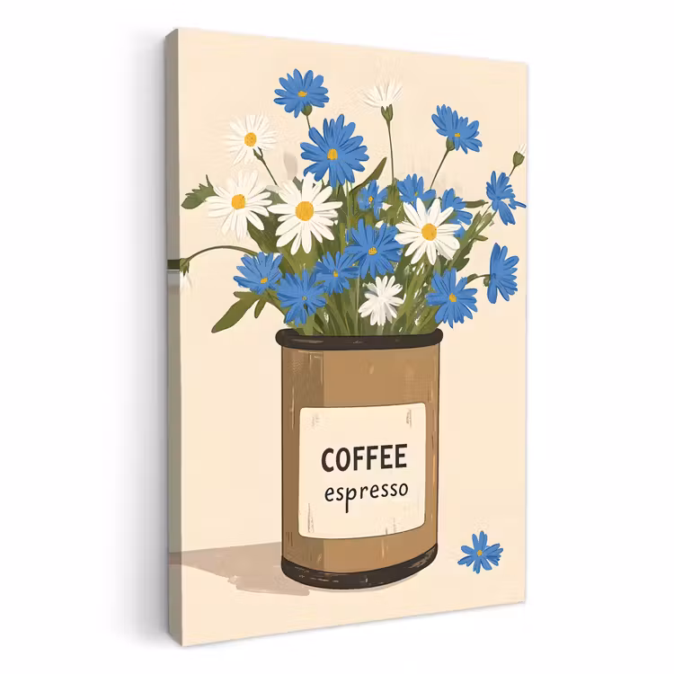 KitchenYeah - Cucina - Tela - Caffè - Latta - Minimalista - Fiori — 1