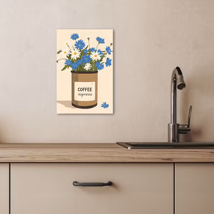 KitchenYeah - Cucina - Tela - Caffè - Latta - Minimalista - Fiori — 3