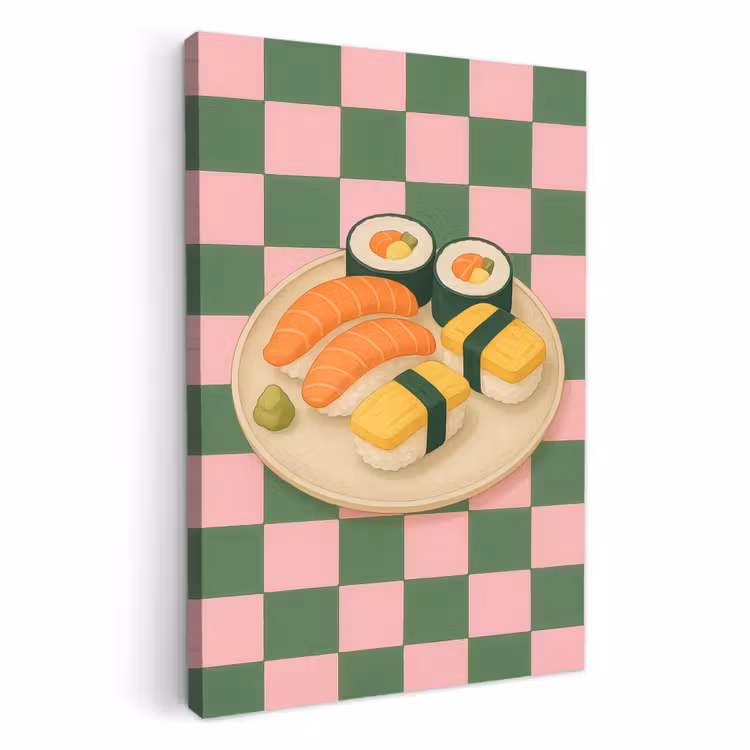 Dipinti su tela - Sushi - Piatto - Bloccato - Verde — 1