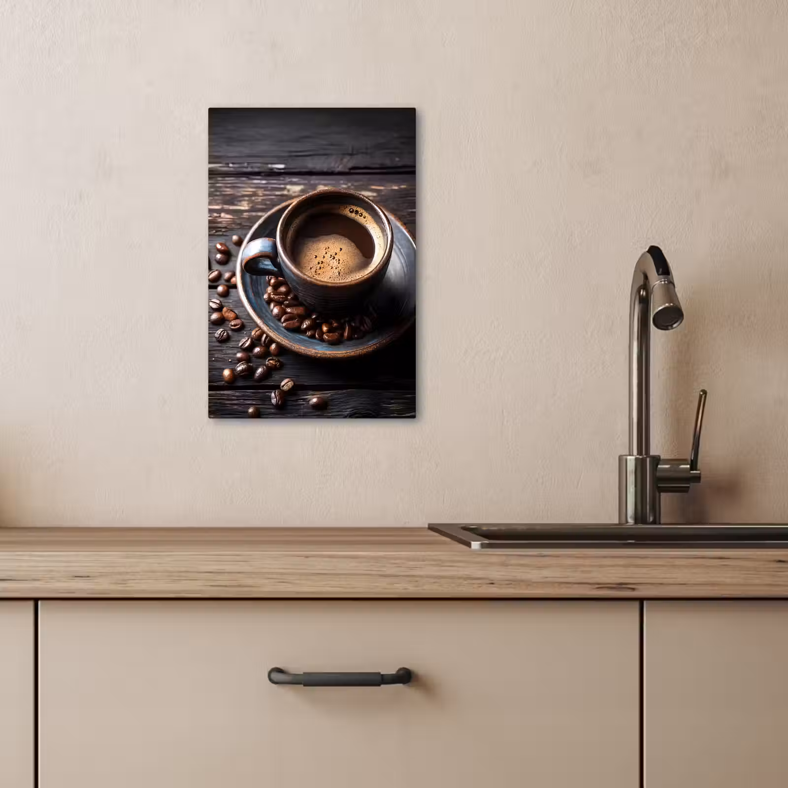 KitchenYeah - Cucina - Tela - Tazza - Caffè - Legno - Chicchi — 1