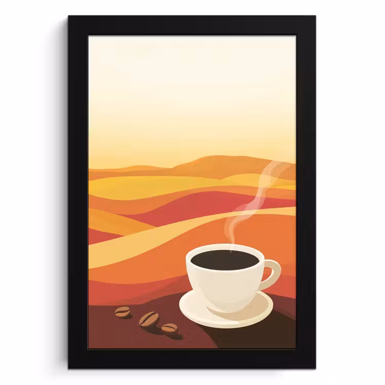 Cornice per foto - Caffè - Paesaggio - Arancione - Chicchi di caffè — 1