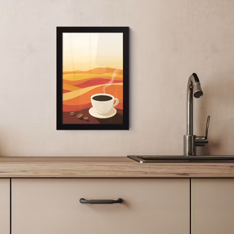 Cornice per foto - Caffè - Paesaggio - Arancione - Chicchi di caffè — 3