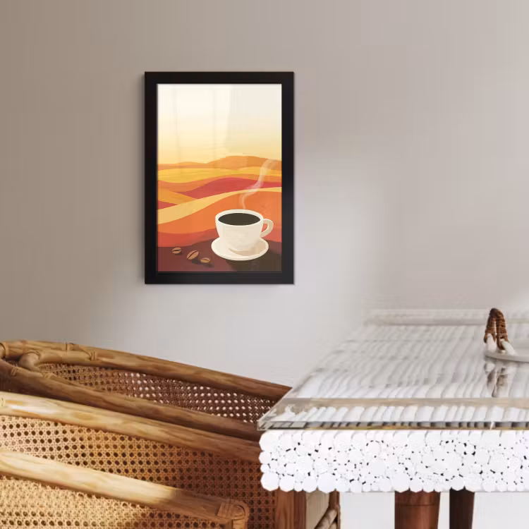 Cornice per foto - Caffè - Paesaggio - Arancione - Chicchi di caffè — 4