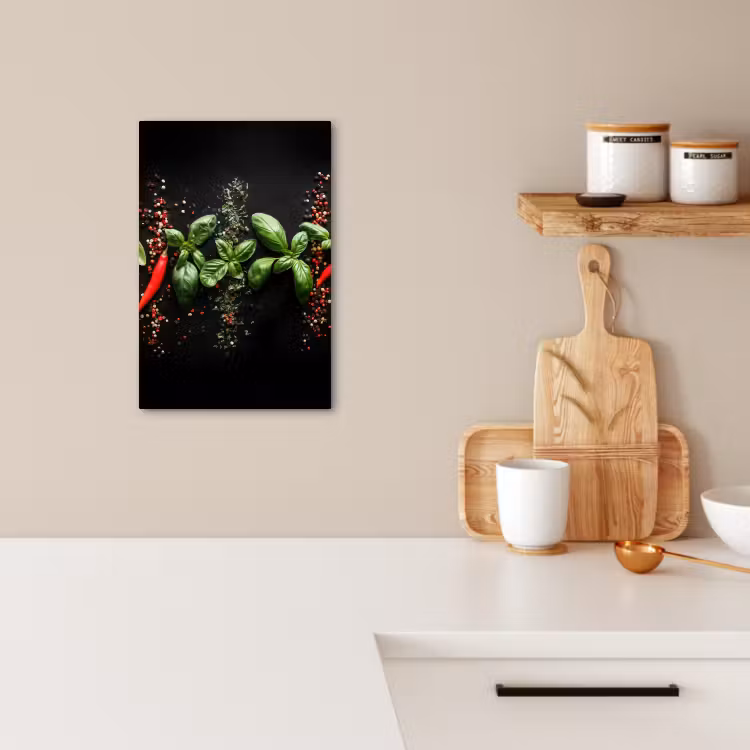 KitchenYeah - Cucina - Tela - Peperoncino - Basilico - Foglie - Rosso — 3