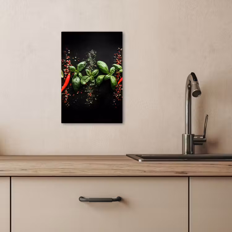 KitchenYeah - Cucina - Tela - Peperoncino - Basilico - Foglie - Rosso — 4