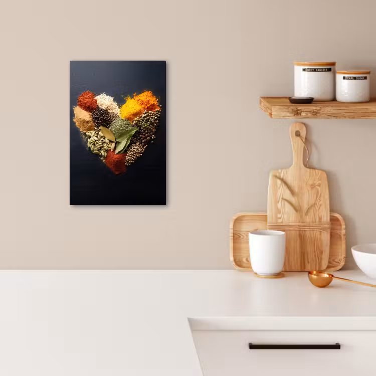 KitchenYeah - Cucina - Tela - Spezie - Miscela - Forma di cuore - Nero — 2