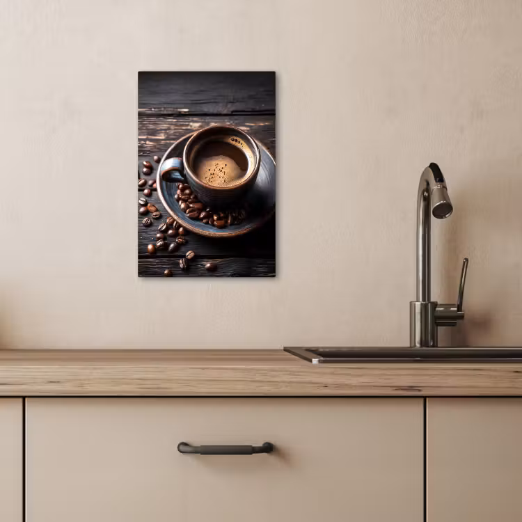 KitchenYeah - Cucina - Tela - Tazza - Caffè - Legno - Chicchi — 1
