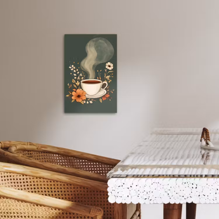 KitchenYeah - Cucina - Tela - Tazza - Fiori - Verde - Caffè — 4