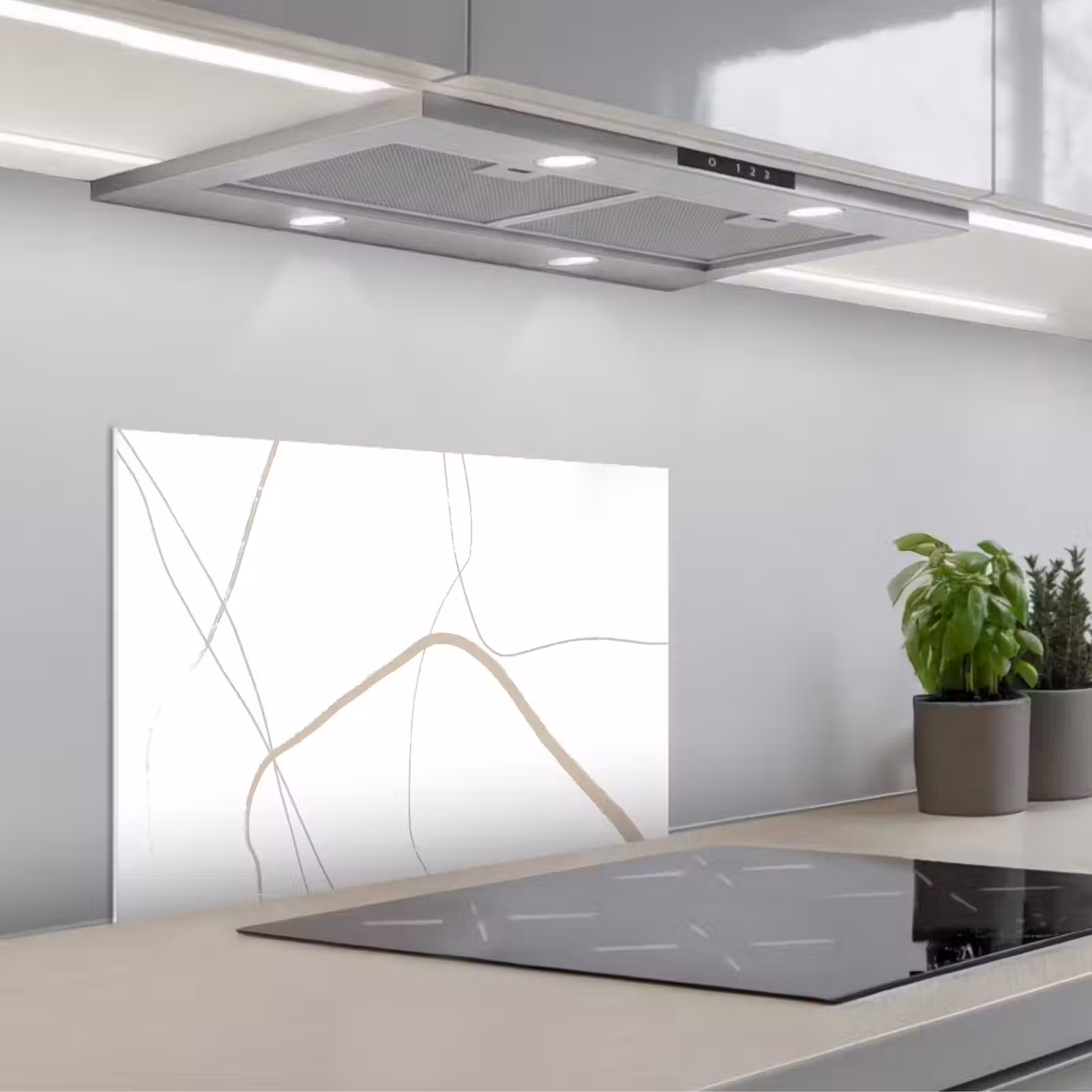 Paraschizzi cucina - Astratto - Minimalismo - Line art — 1