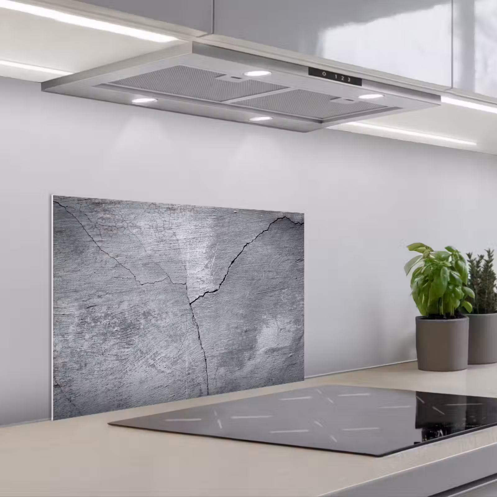 Paraschizzi cucina - Calcestruzzo - Grigio - Crepe — 1