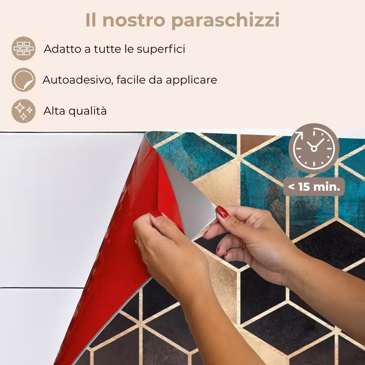 Paraschizzi cucina - Astratto - Cubo - Oro - Modelli - Lusso — 4