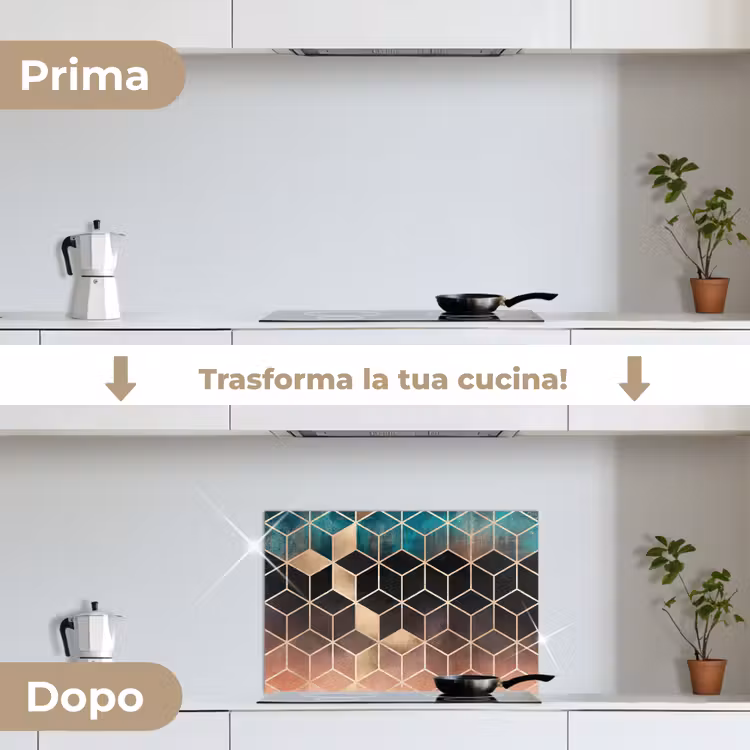 Paraschizzi cucina - Astratto - Cubo - Oro - Modelli - Lusso — 7