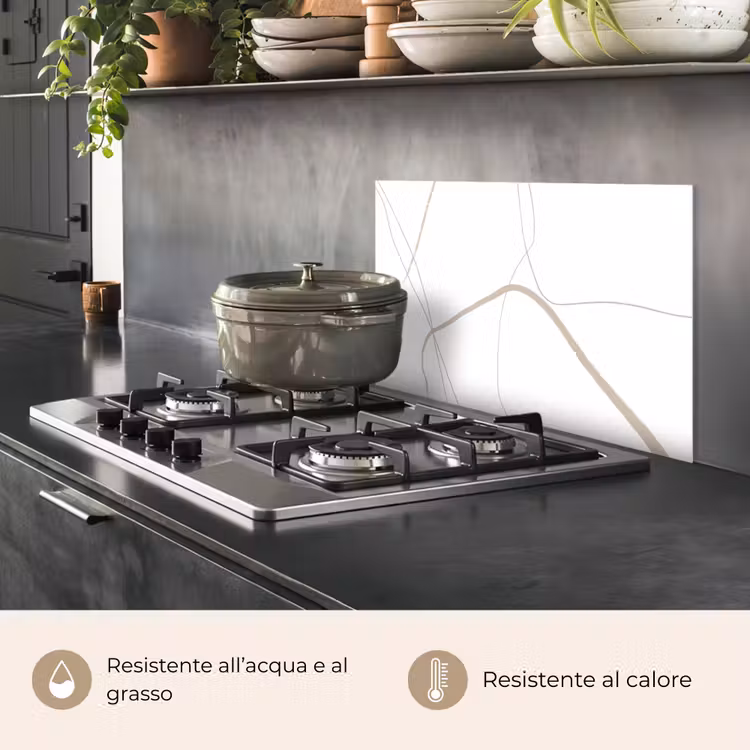 Paraschizzi cucina - Astratto - Minimalismo - Line art — 2