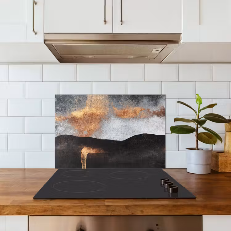Paraschizzi cucina - Astratto - Oro - Chic - Nero - Grigio — 3