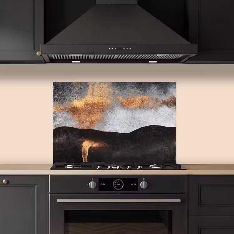 Paraschizzi cucina - Astratto - Oro - Chic - Nero - Grigio — 5