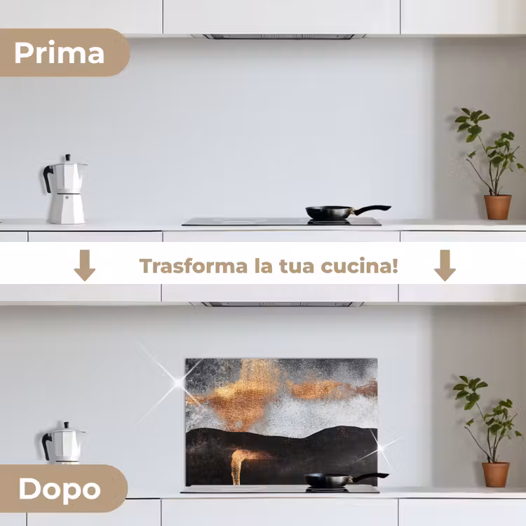 Paraschizzi cucina - Astratto - Oro - Chic - Nero - Grigio — 7