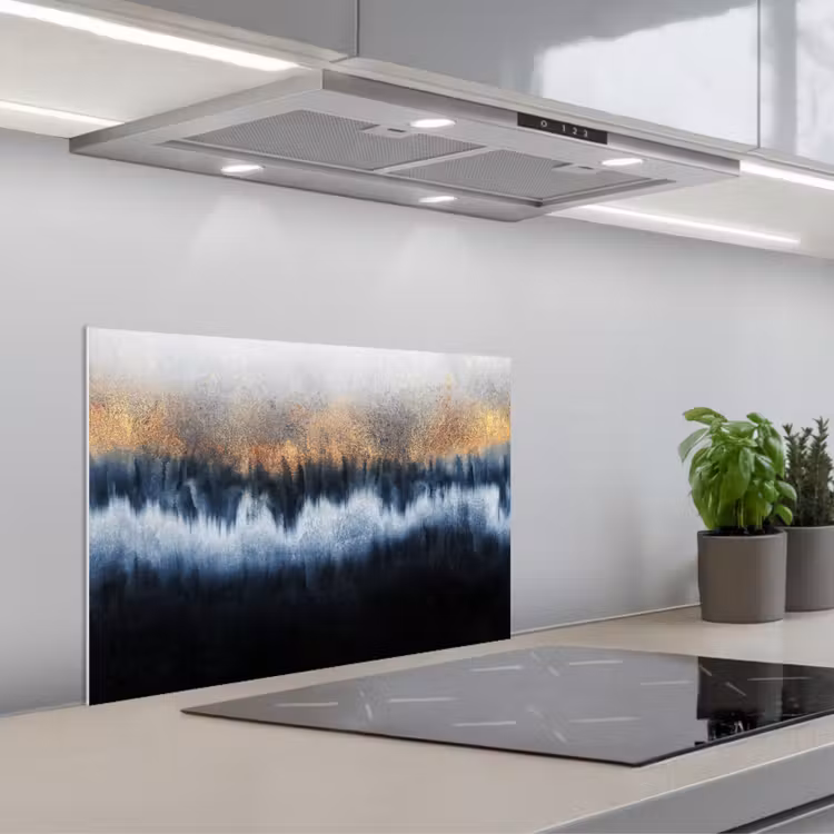 Paraschizzi cucina - Astratto - Oro - Lusso - Blu — 1