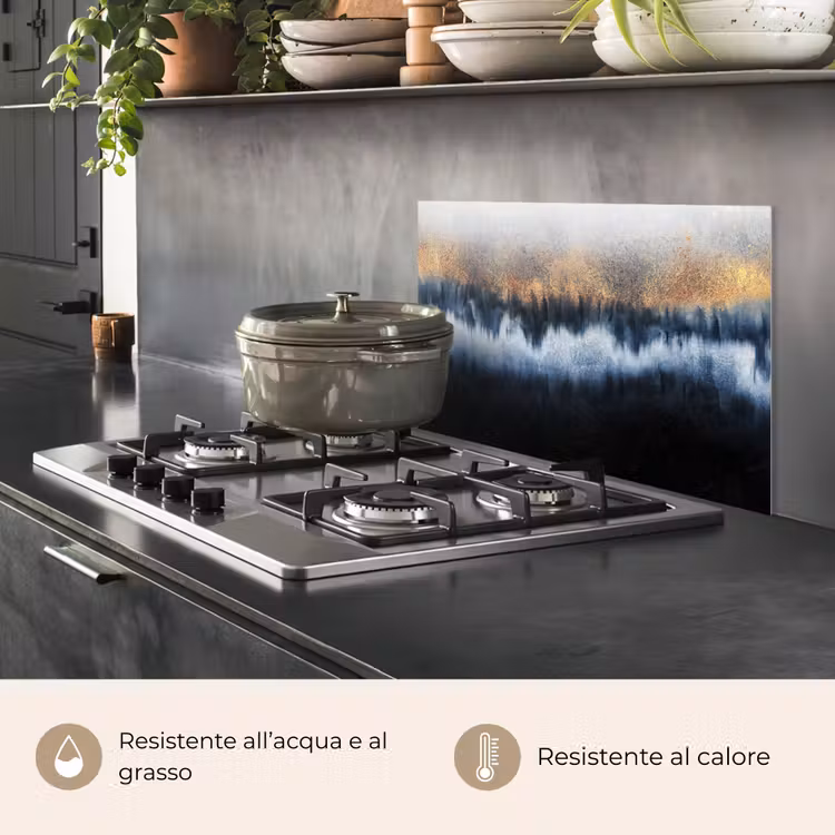 Paraschizzi cucina - Astratto - Oro - Lusso - Blu — 2