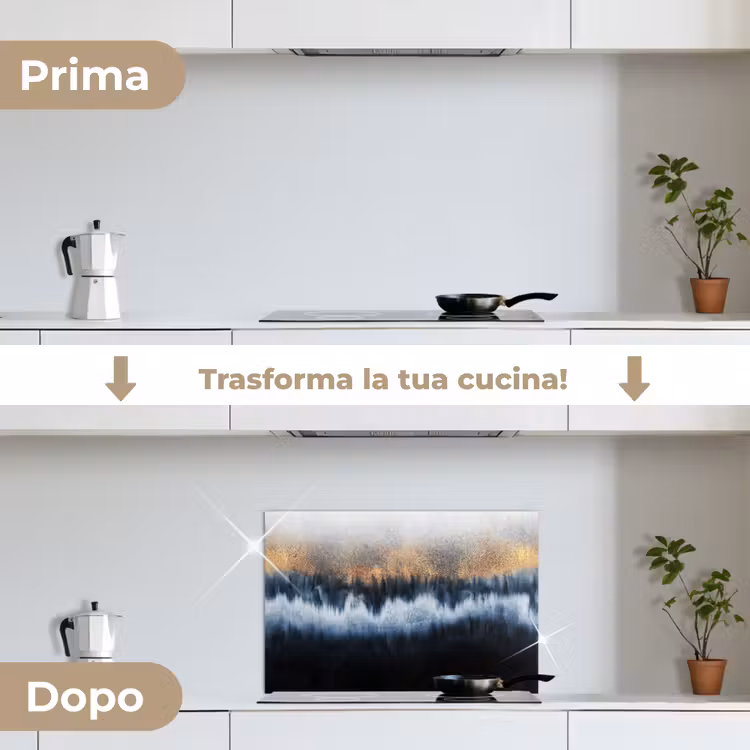 Paraschizzi cucina - Astratto - Oro - Lusso - Blu — 7