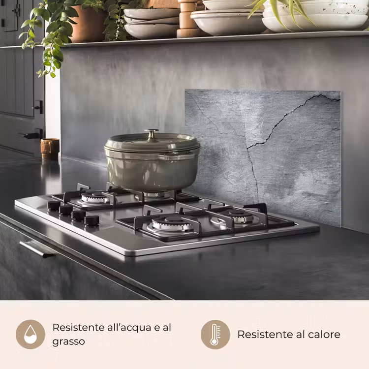 Paraschizzi cucina - Calcestruzzo - Grigio - Crepe — 2