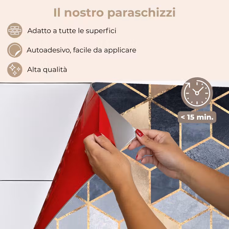 Paraschizzi cucina - Cubo - Oro - Modelli — 4