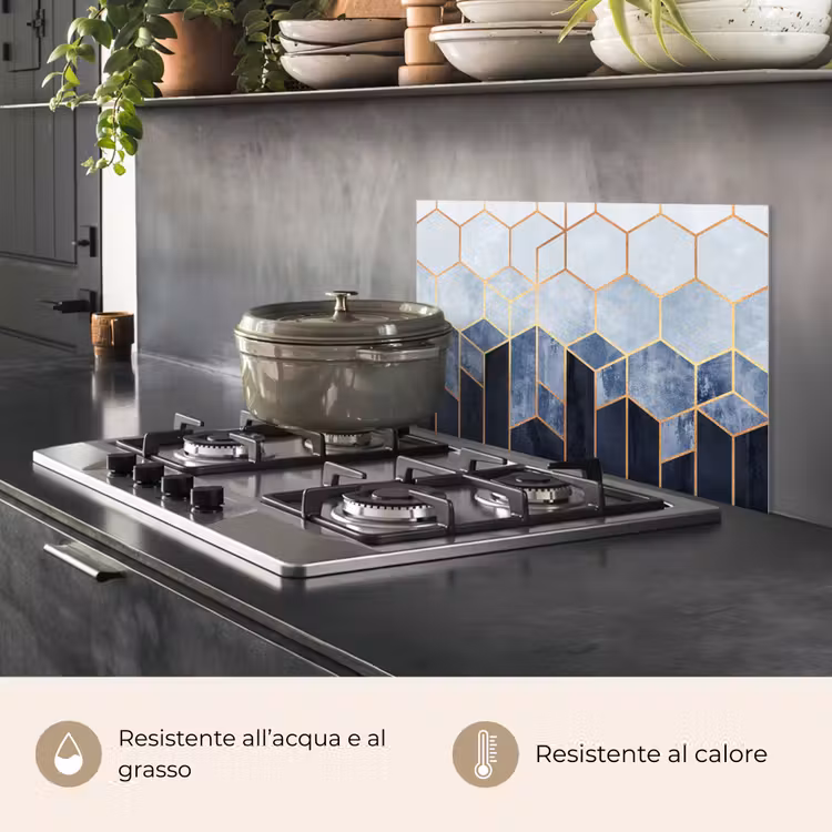 Paraschizzi cucina - Esagono - Oro - Modelli — 2