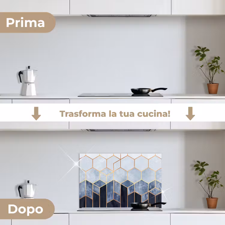 Paraschizzi cucina - Esagono - Oro - Modelli — 7